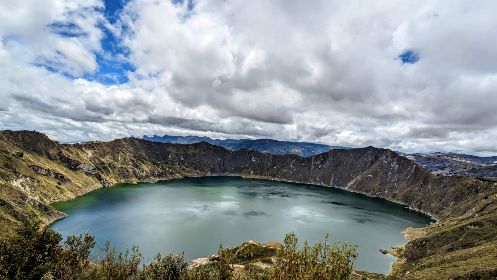 Overlooking the Volcanic Crater Lake Quilotoa